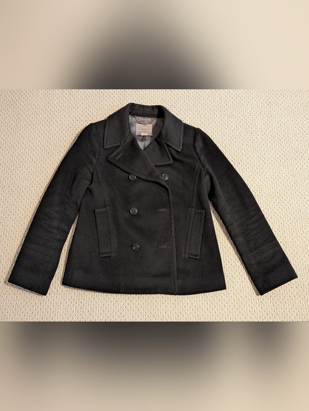 J. Crew Black Italian Wool Peacoat